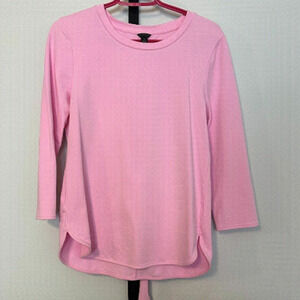 𝅺nwot Ann Taylor Pink 3/4 Sleeve Sweatshirt with Tie, Size M